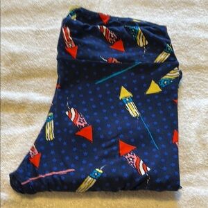 LuLaRoe Navy Fireworks Leggings